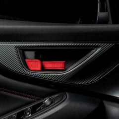Billetworkz Alcantara Door Pull Strap Kit (Red/Black) Subaru WRX / BRZ / GR86 2022-2026