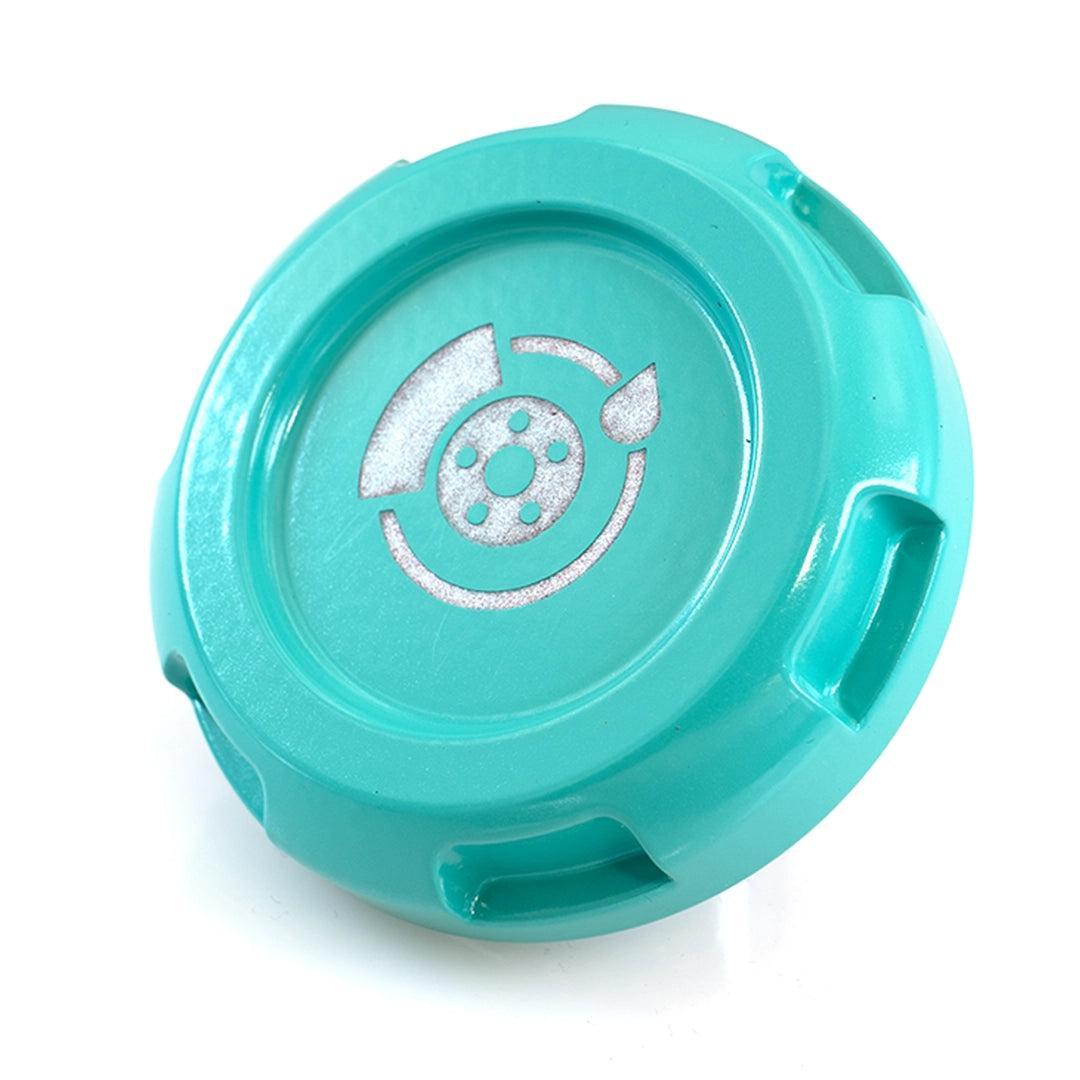 Billetworkz Brake Fluid Cap Engraved Zero Series Hyper Teal Subaru WRX 02-26 / STI 04-21 | BW-EBCZ-SUB-BRK-HYTL-E