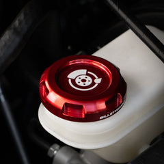 Billetworkz Brake Fluid Cap Engraved Zero Series Red Subaru WRX 02-26 / STI 04-21 | BW-EBCZ-SUB-BRK-RED-E