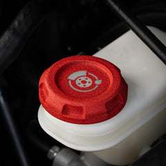 Billetworkz Brake Fluid Cap Engraved Zero Series Wrinkle Red Subaru WRX 02-26 / STI 04-21 | BW-EBCZ-SUB-BRK-RWR-E