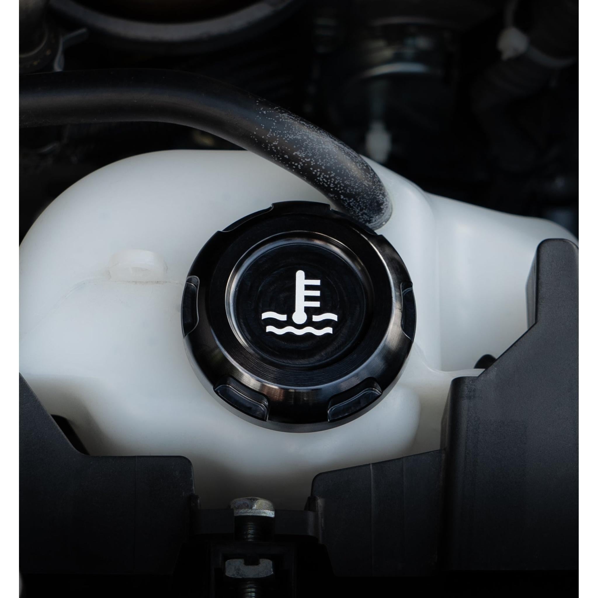 Billetworkz Coolant Overflow Cap Engraved Zero Series Black Subaru WRX 02-26 / STI 04-21 | BW-EBCZ-SUB-COO-BLK-E