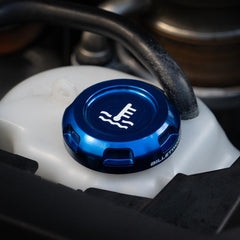 Billetworkz Coolant Overflow Cap Engraved Zero Series Blue Subaru WRX 02-26 / STI 04-21 | BW-EBCZ-SUB-COO-BLU-E