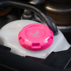 Billetworkz Coolant Overflow Cap Engraved Zero Series Hyper Pink Subaru WRX 02-26 / STI 04-21 | BW-EBCZ-SUB-COO-HYPK-E