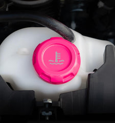 Billetworkz Coolant Overflow Cap Engraved Zero Series Hyper Pink Subaru WRX 02-26 / STI 04-21 | BW-EBCZ-SUB-COO-HYPK-E