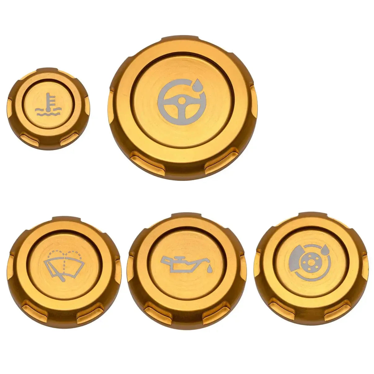 Billetworkz Engine Bay Cap Set Zero Series Fluid Engravings Gold BRZ 13-26 / FR-S 13-16 / 86 / GR86 17-26 Automatic