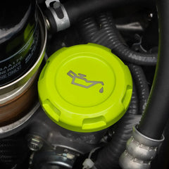 Billetworkz Engine Bay Cap Set Zero Series Fluid Engravings Neon Yellow BRZ 13-26 / FR-S 13-16 / 86 / GR86 17-26 Automatic