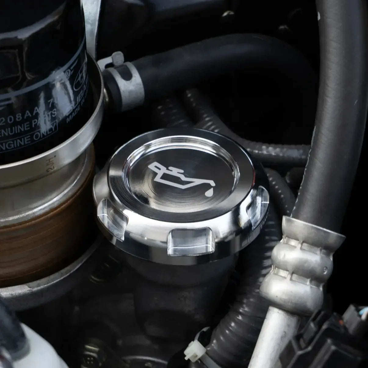 Billetworkz Engine Bay Cap Set Zero Series Fluid Engravings Silver BRZ 13-26 / FR-S 13-16 / 86 / GR86 17-26 Automatic