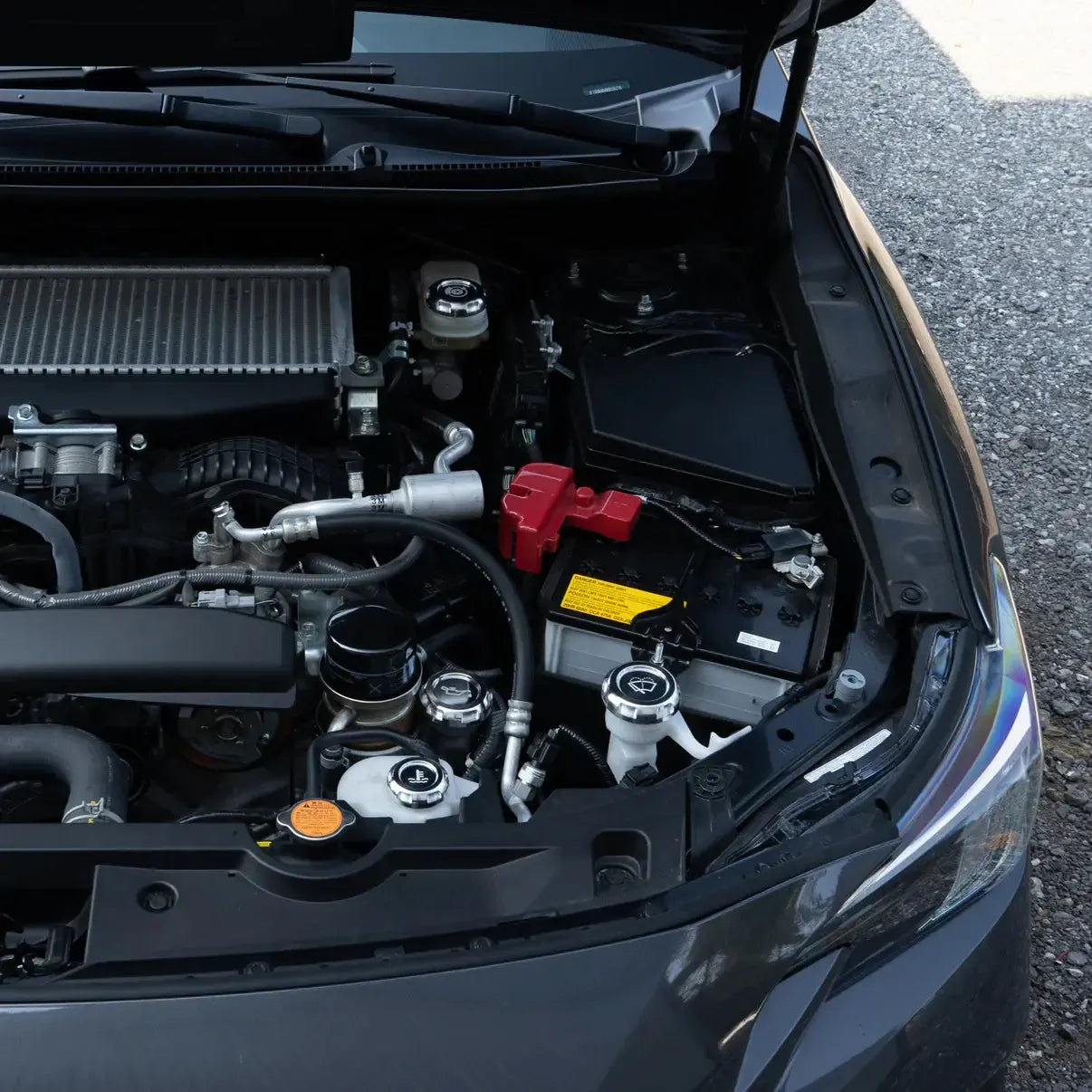 Billetworkz Engine Bay Cap Set Zero Series Fluid Engravings Silver BRZ 13-26 / FR-S 13-16 / 86 / GR86 17-26 Automatic