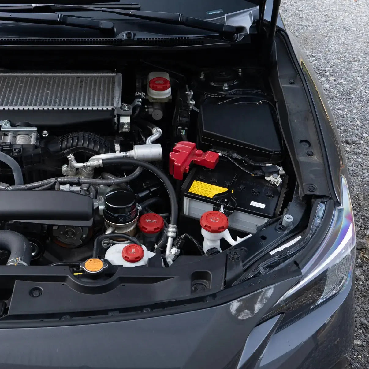 Billetworkz Engine Bay Cap Set Zero Series Fluid Engravings Wrinkle Red BRZ 13-26 / FR-S 13-16 / 86 / GR86 17-26 Automatic