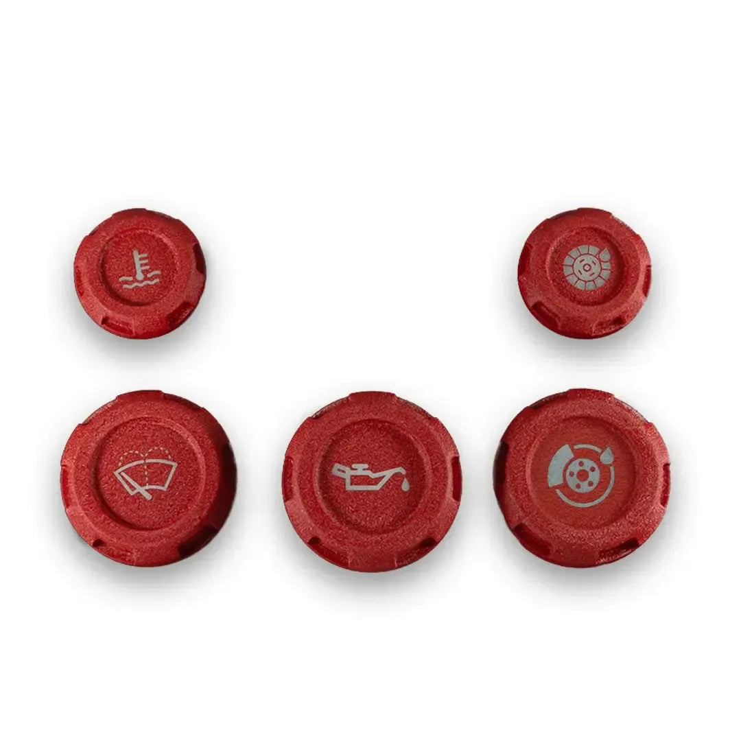 Billetworkz Engine Bay Cap Set Zero Series Fluid Engravings Wrinkle Red BRZ 13-26 / FR-S 13-16 / 86 / GR86 17-26 Automatic