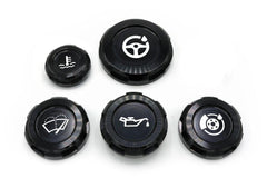 Billetworkz Engine Bay Caps Zero Series Black 2015-2021 Subaru STI with Fluid Engraving | BW-EBCZ-SUB-VASTI-BLK-E