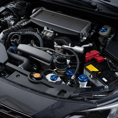 Billetworkz Engine Bay Caps Zero Series Blue 2015-2021 Subaru STI with Fluid Engraving | BW-EBCZ-SUB-VASTI-BLU-E