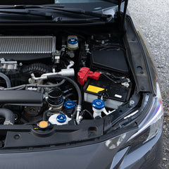 Billetworkz Engine Bay Caps Zero Series Blue 2015-2021 Subaru STI with Fluid Engraving | BW-EBCZ-SUB-VASTI-BLU-E