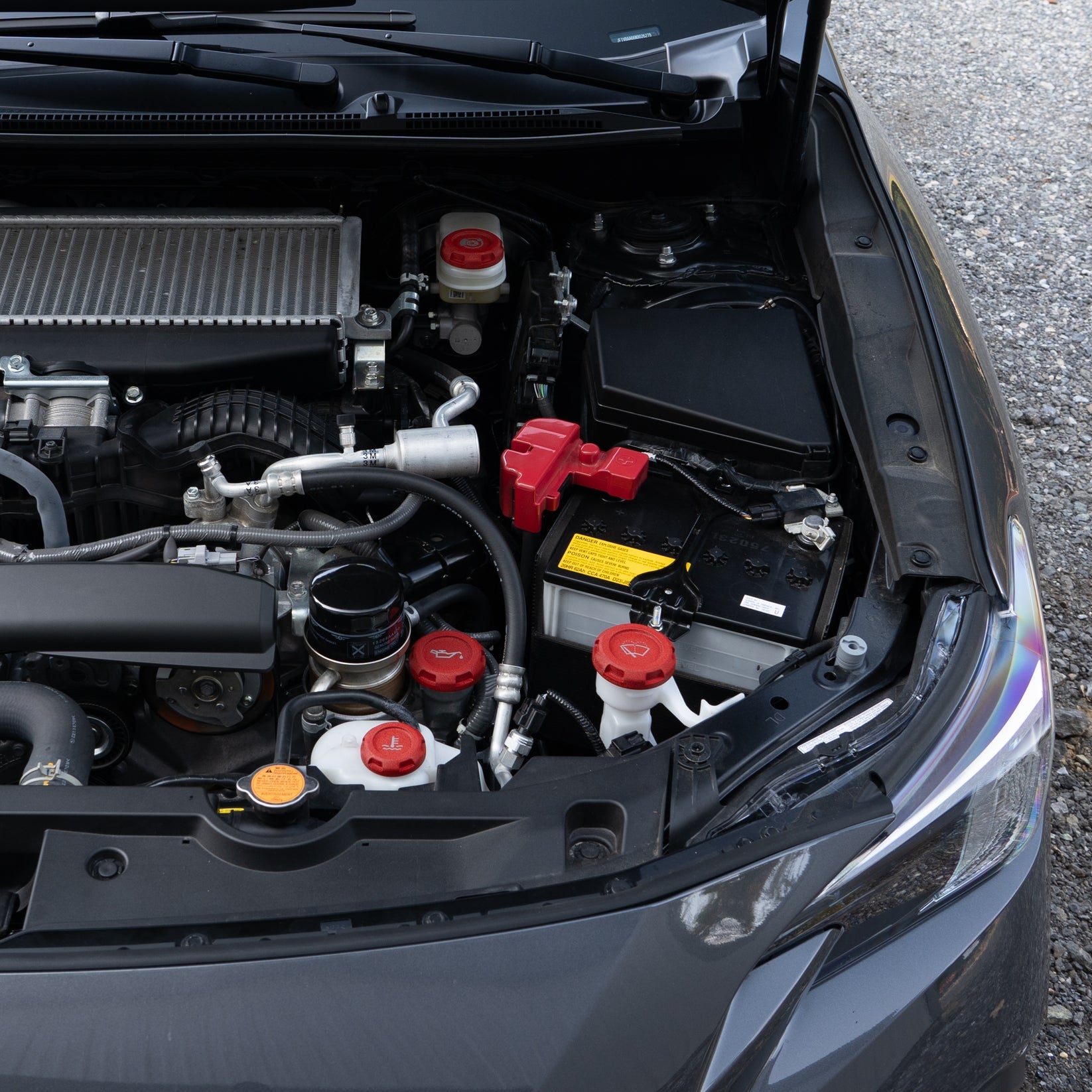 Billetworkz Engine Bay Caps Zero Series Red Wrinkle 2015-2026 Subaru WRX with Fluid Engraving | BW-EBCZ-SUB-VAWRX-RWR-E