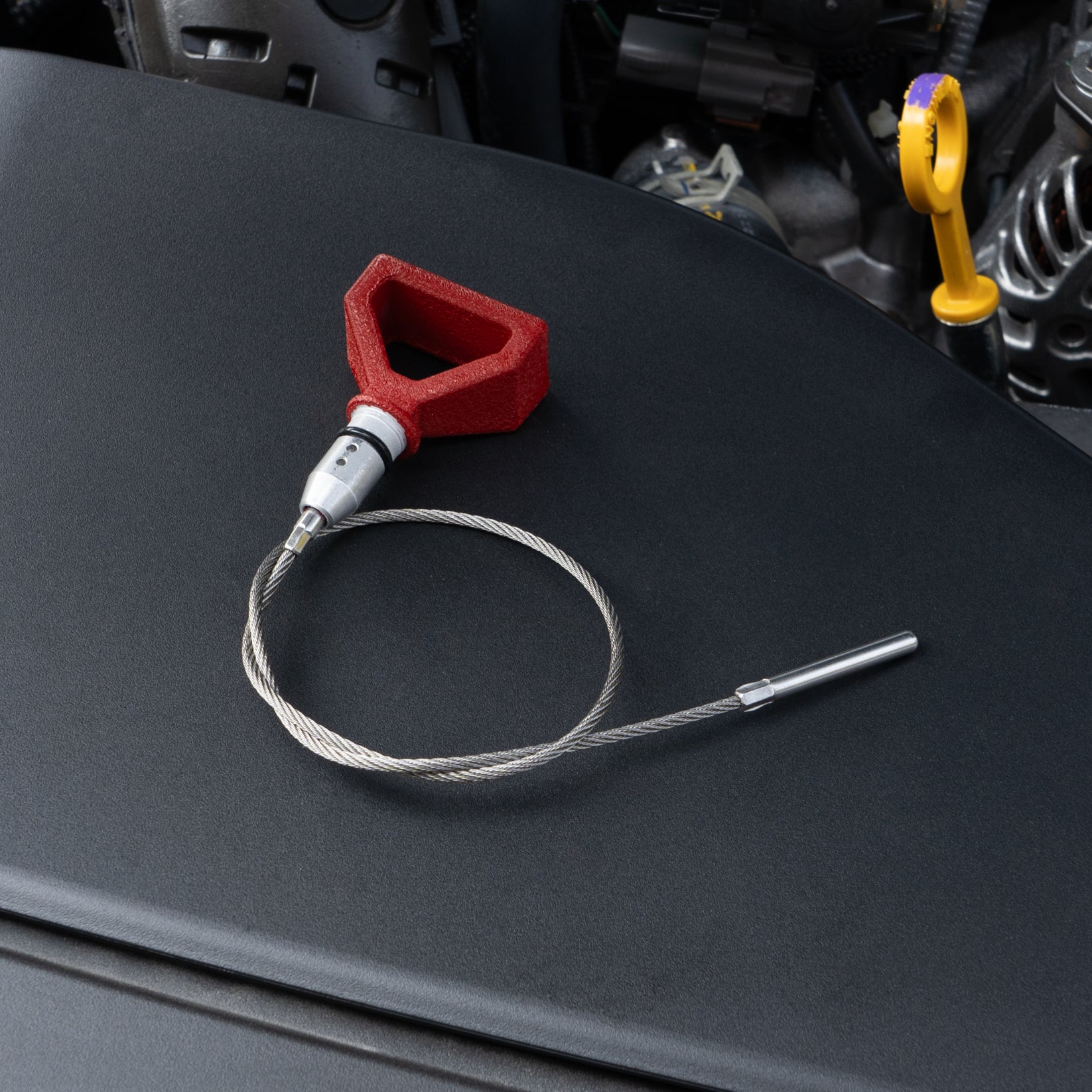 Billetworkz Engine Bay Caps Zero Series Red Wrinkle 2015-2026 Subaru WRX with Fluid Engraving | BW-EBCZ-SUB-VAWRX-RWR-E