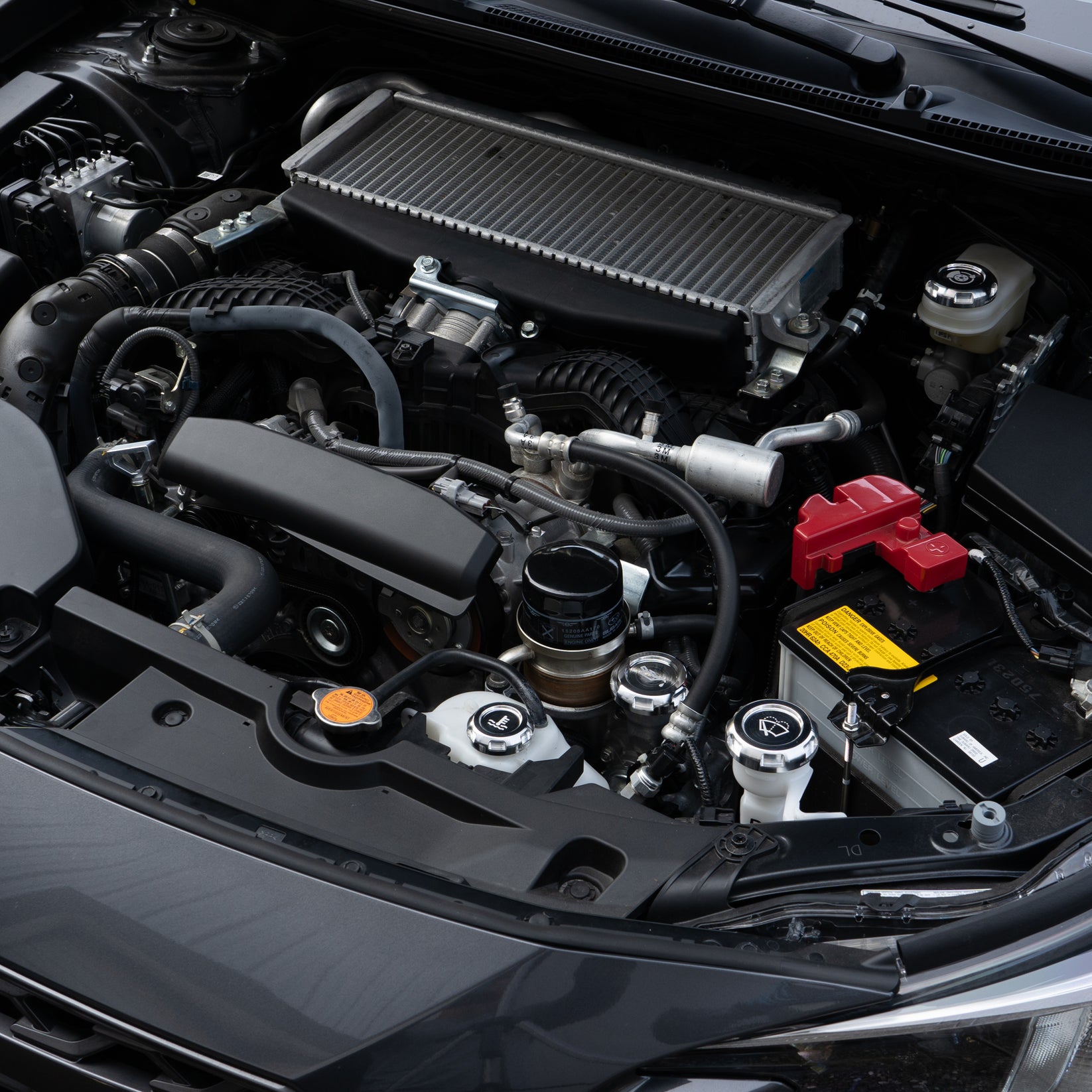 Billetworkz Engine Bay Caps Zero Series Silver 2015-2021 Subaru STI with Fluid Engraving | BW-EBCZ-SUB-VASTI-SIL-E