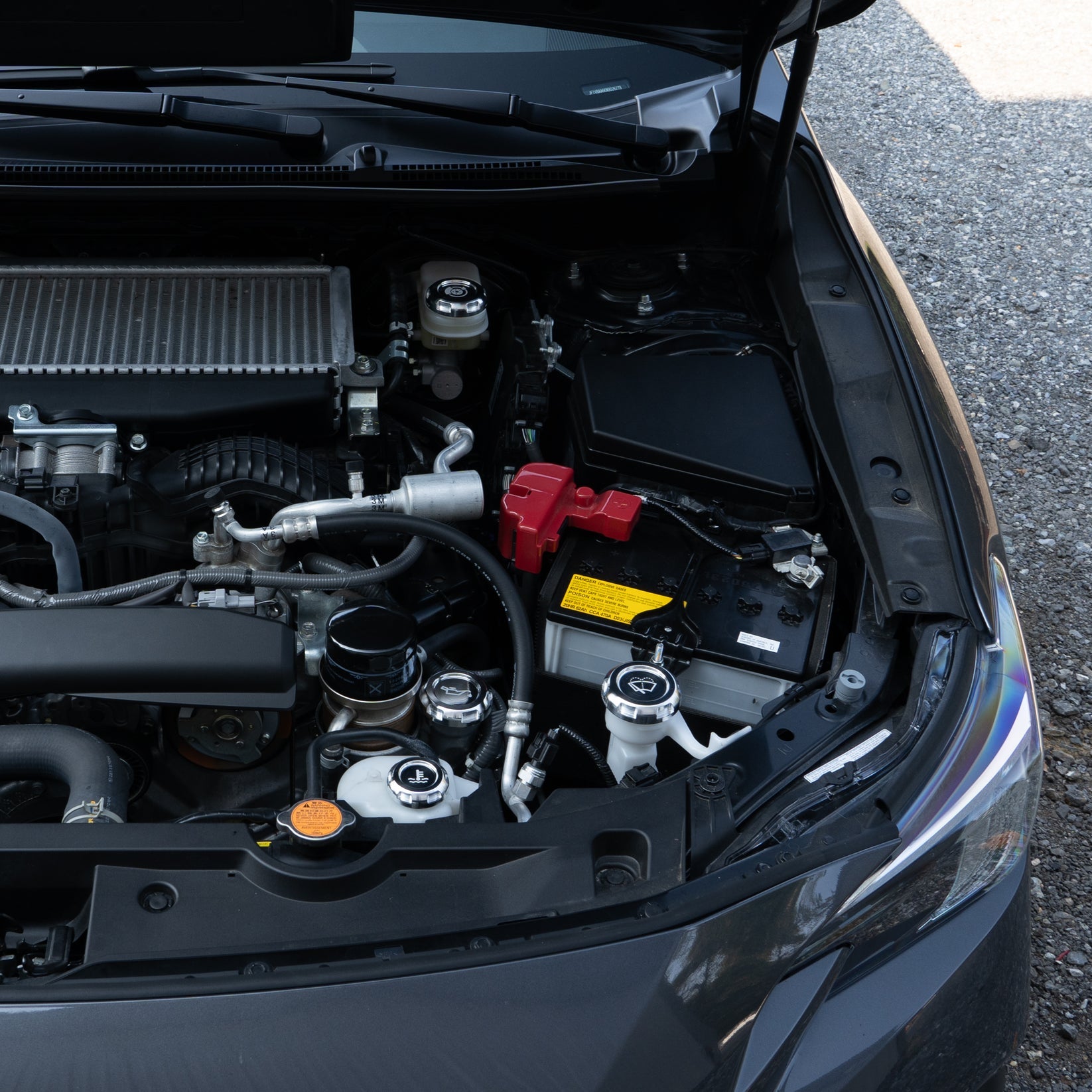 Billetworkz Engine Bay Caps Zero Series Silver 2015-2021 Subaru STI with Fluid Engraving | BW-EBCZ-SUB-VASTI-SIL-E