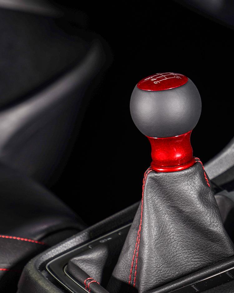 Billetworkz Fusion Weighted Shift Knob 6-Speed Alcantara Candy Red Subaru BRZ 2013-2026 | BW-KNB-BRZ-VEL6-CRED-FUA