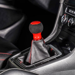 Billetworkz Fusion Weighted Shift Knob 6-Speed Alcantara Gloss Red Subaru WRX 15-26 / STI 04-21 | BW-KNB-SUB6-VEL6-GRED-FUA