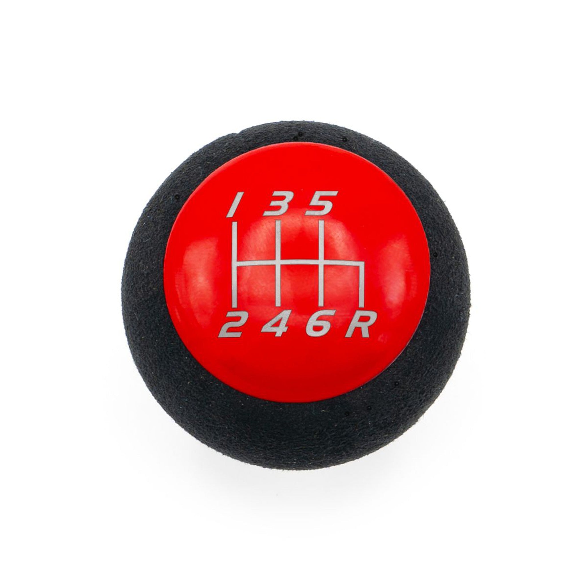 Billetworkz Fusion Weighted Shift Knob 6-Speed Alcantara Gloss Red Subaru WRX 15-26 / STI 04-21 | BW-KNB-SUB6-VEL6-GRED-FUA