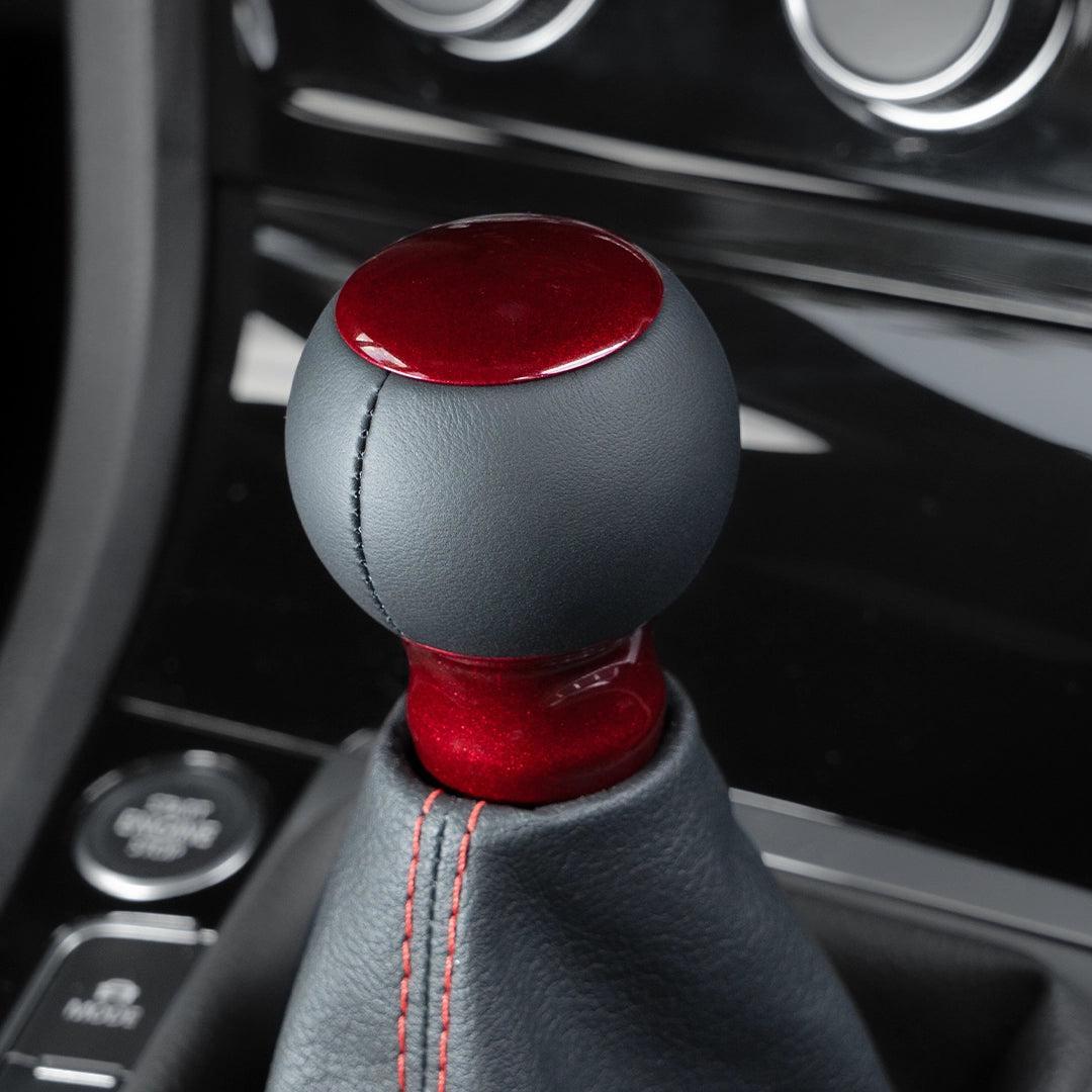 Billetworkz Fusion Weighted Shift Knob 6-Speed Leather Candy Red Subaru WRX 15-26 / STI 04-21 | BW-KNB-SUB6-VEL6-CRED-FUL