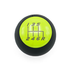Billetworkz Fusion Weighted Shift Knob 6-Speed Leather Neon Yellow Subaru WRX 15-26 / STI 04-21 | BW-KNB-SUB6-VEL6-NYEL-FUL