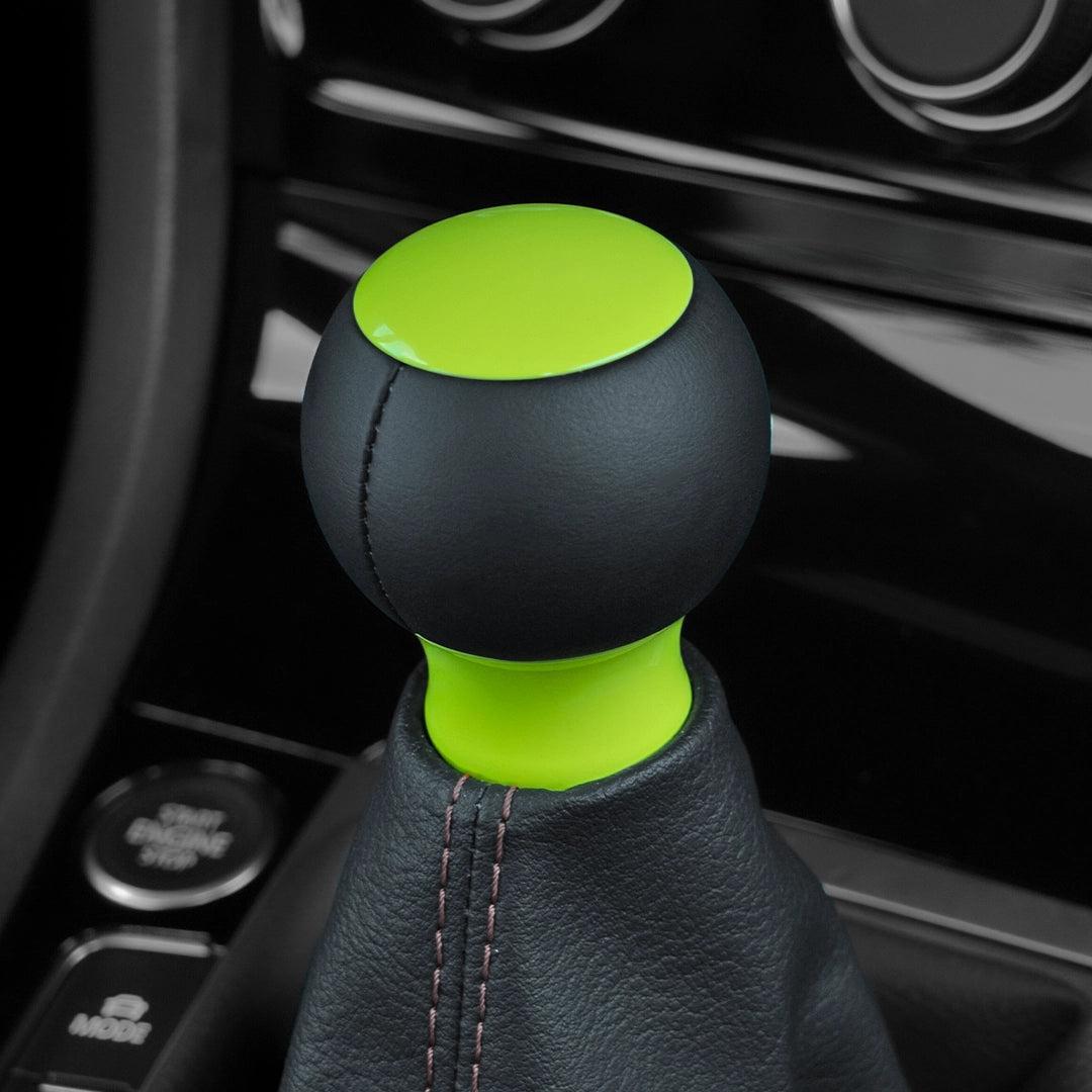 Billetworkz Fusion Weighted Shift Knob 6-Speed Leather Neon Yellow Subaru WRX 15-26 / STI 04-21 | BW-KNB-SUB6-VEL6-NYEL-FUL