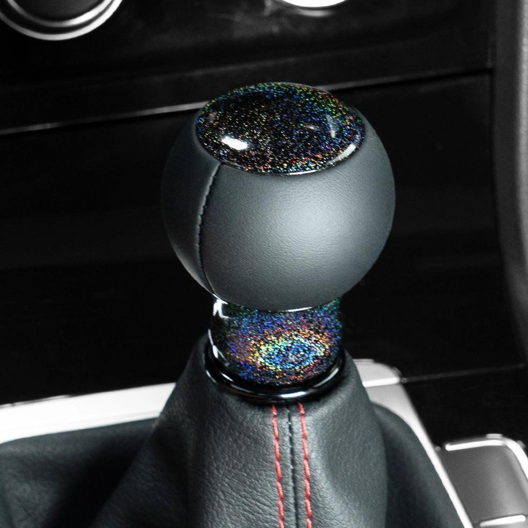 Billetworkz Fusion Weighted Shift Knob 6-Speed Leather Rainbow Sparkle Subaru WRX 15-26 / STI 04-21 | BW-KNB-SUB6-VEL6-RBSP-FUL