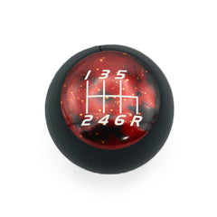 Billetworkz Fusion Weighted Shift Knob 6-Speed Leather Red Cosmic Subaru WRX 15-26 / STI 04-21 | BW-KNB-SUB6-VEL6-RC-FUL