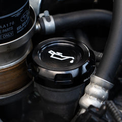 Billetworkz Oil Cap Engraved Zero Series Black Subaru WRX 02-26 / STI 04-21 / BRZ 13-26 | BW-EBCZ-SUB-OIL-BLK-E