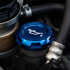 Billetworkz Oil Cap Engraved Zero Series Blue Subaru WRX 02-26 / STI 04-21 / BRZ 13-26 | BW-EBCZ-SUB-OIL-BLU-E