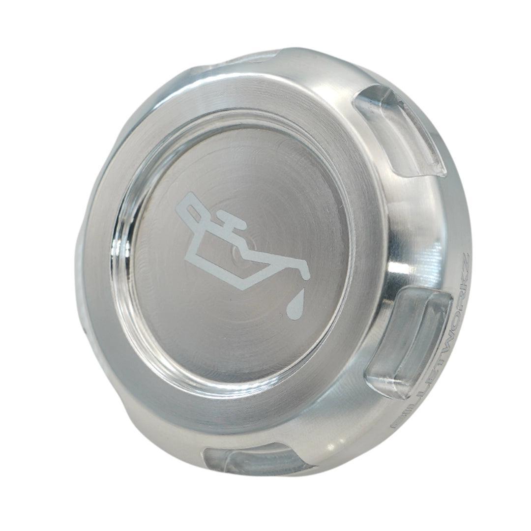 Billetworkz Oil Cap Engraved Zero Series Silver Subaru WRX 02-26 / STI 04-21 / BRZ 13-26 | BW-EBCZ-SUB-OIL-SIL-E
