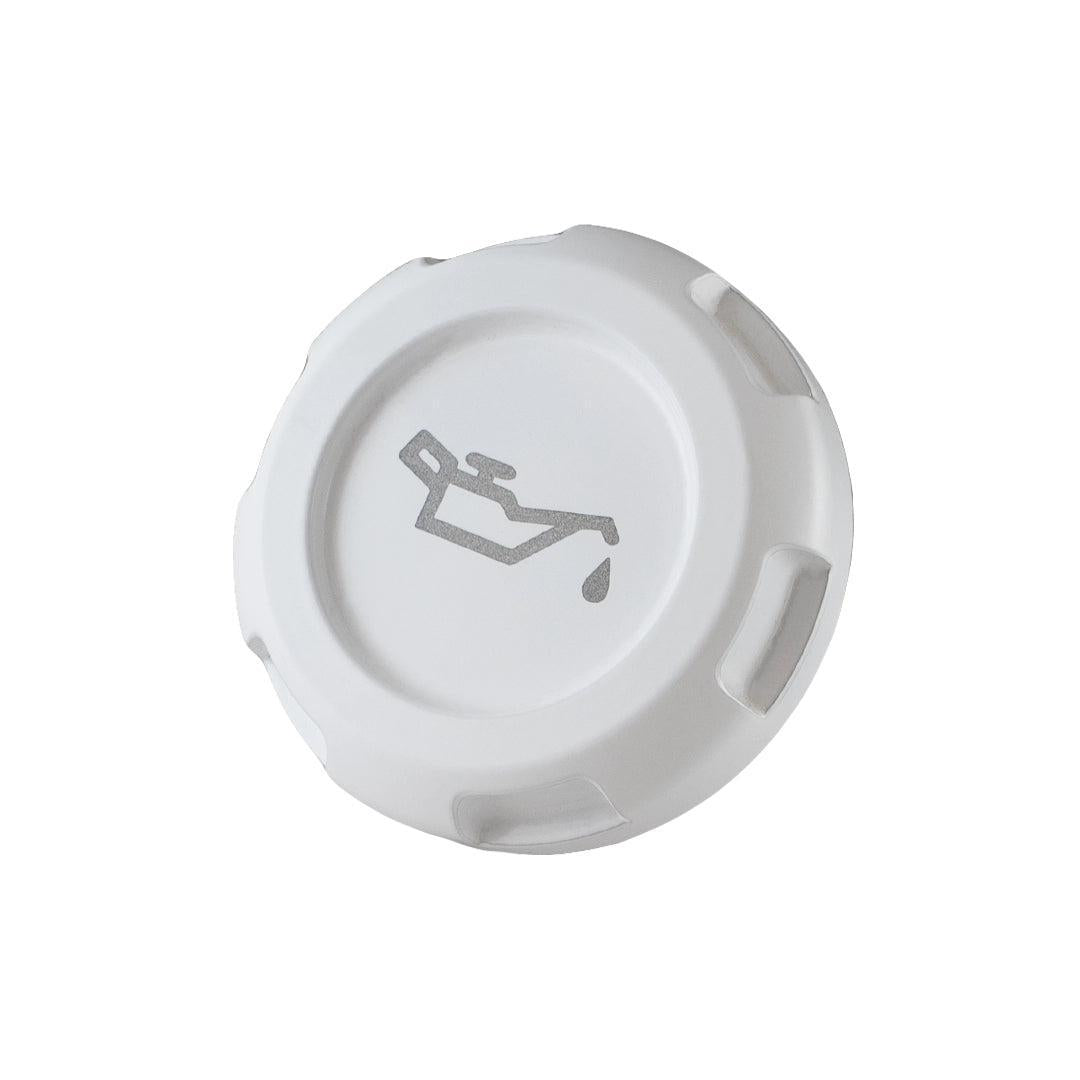 Billetworkz Oil Cap Engraved Zero Series White Subaru WRX 02-26 / STI 04-21 / BRZ 13-26 | BW-EBCZ-SUB-OIL-WHT-E
