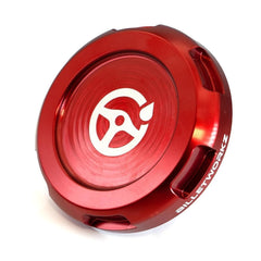 Billetworkz Power Steering Fluid Cap Engraved Zero Series Red Subaru WRX 08-14 / STI 08-21 | BW-EBCZ-SUB-PS2-RED-E