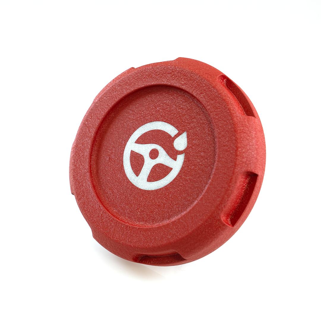 Billetworkz Power Steering Fluid Cap Engraved Zero Series Wrinkle Red Subaru WRX 08-14 / STI 08-21 | BW-EBCZ-SUB-PS2-RWR-E