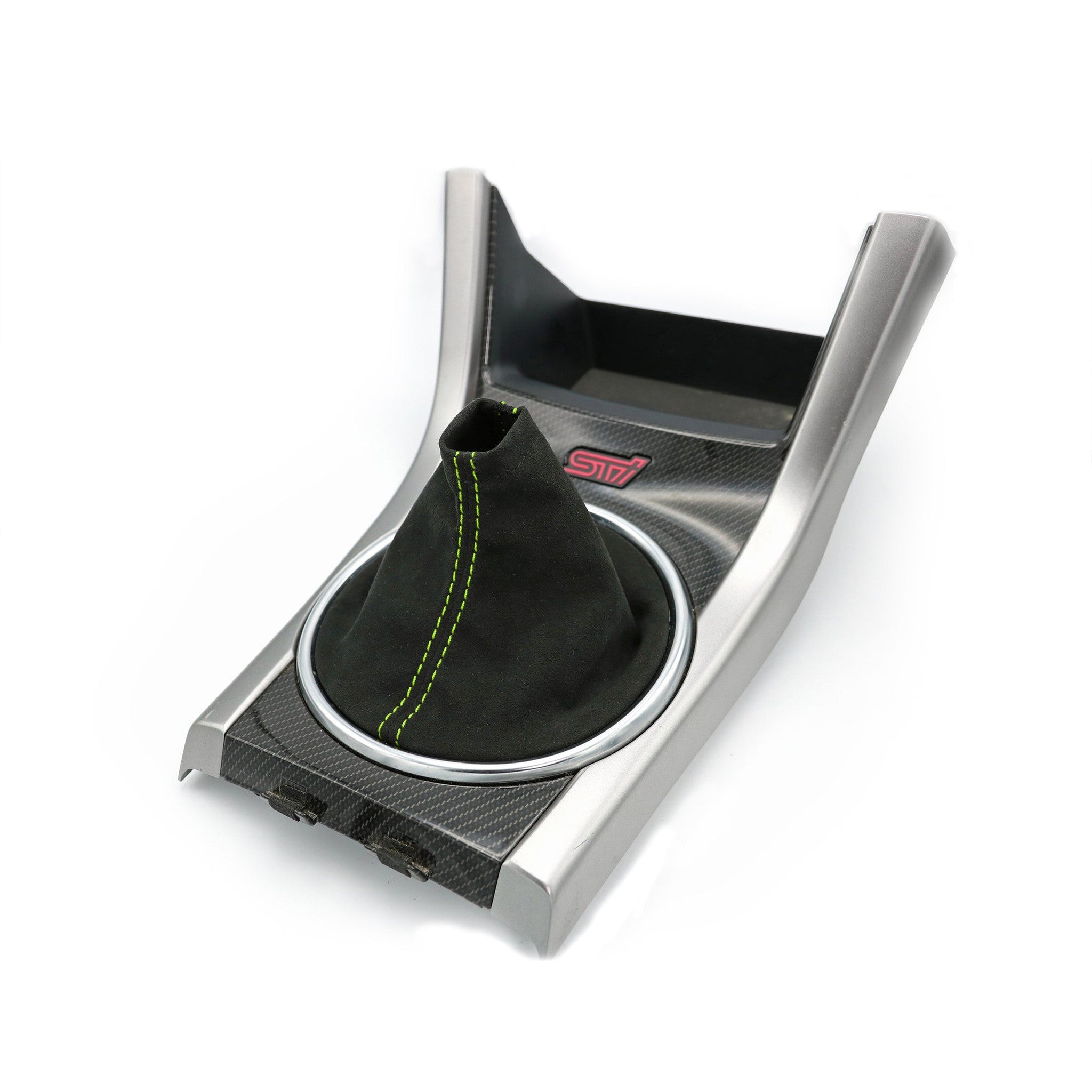 Billetworkz Premium Black Alcantara Neon Yellow Thread Shift Boot Subaru STI 2015-2021 | SBA-SUB-STIVA-BLK-NYEL