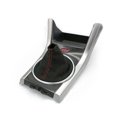 Billetworkz Premium Black Alcantara Red Thread Shift Boot Subaru STI 2015-2021 | SBA-SUB-STIVA-BLK-RED