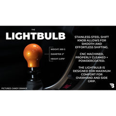 Billetworkz Weighted Matte Black Light Bulb Shift Knob WRX 6-Speed Japanese Engraving Subaru WRX 15-26 / STI 04-21 | BW-KNB-WRX6-JPWRX-MBLK-LB