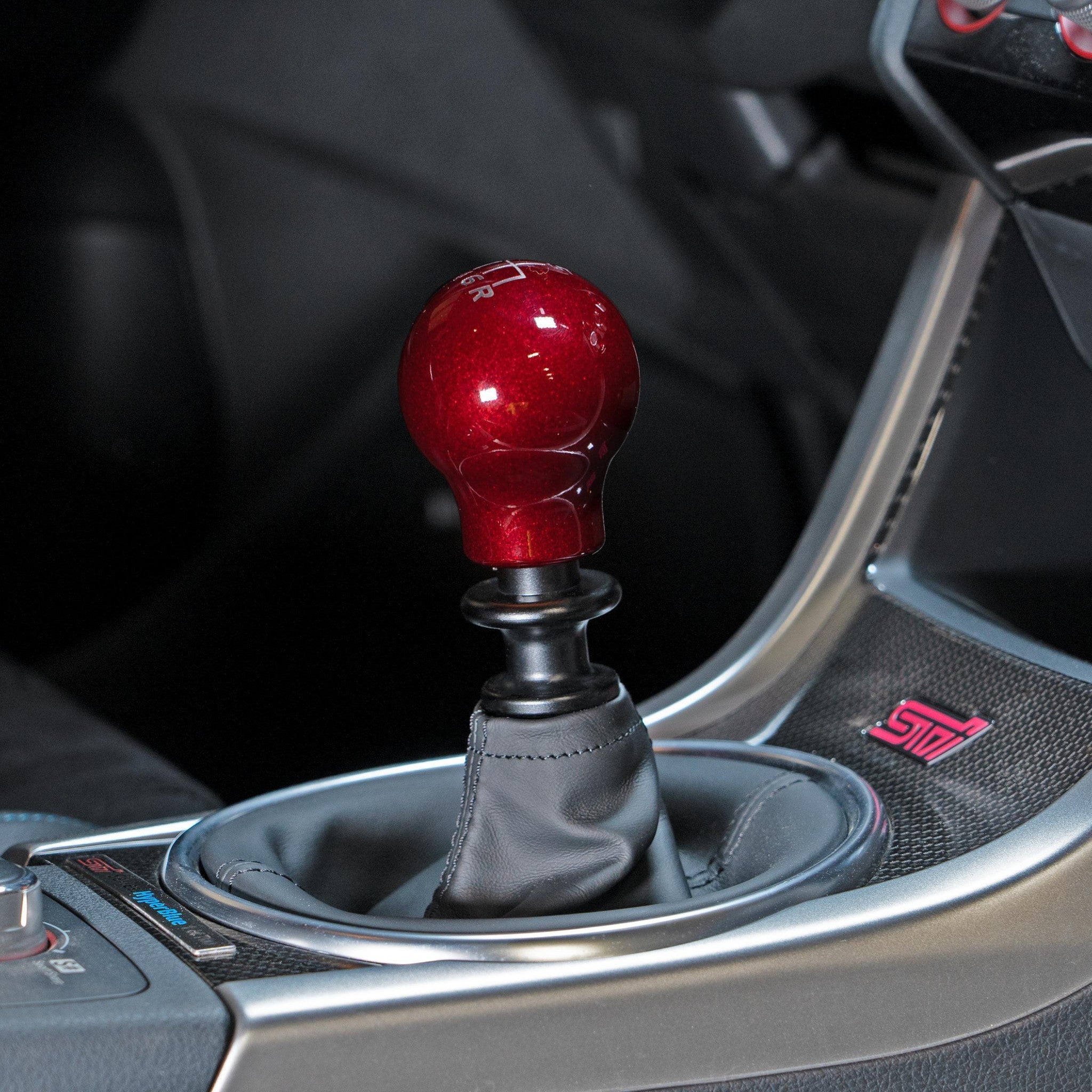 Billetworkz Weighted Shift Knob 6-Speed Lightbulb Candy Red Subaru WRX 15-26 / STI 04-21 | BW-KNB-WRX6-VEL6-CRED-LB