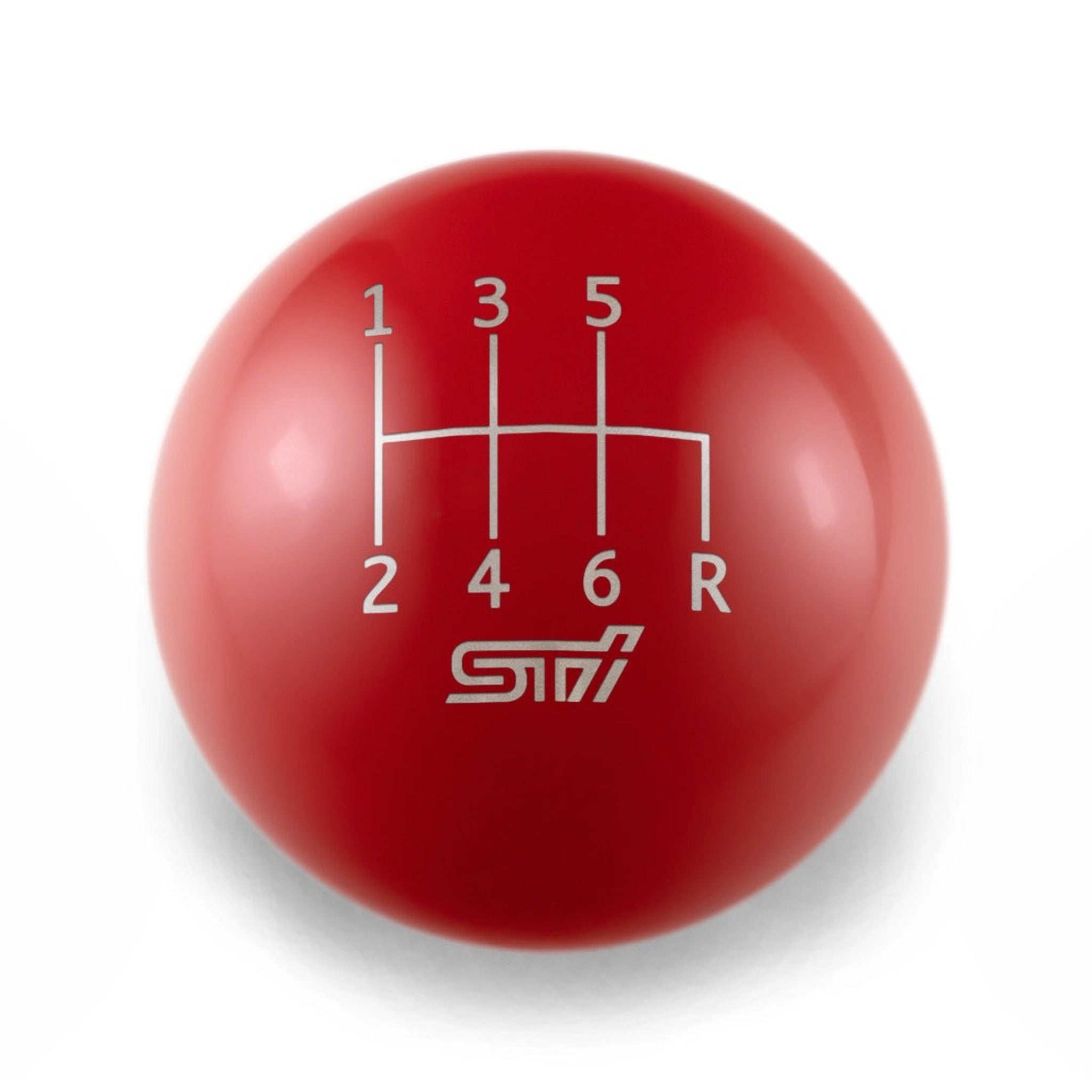 Billetworkz Weighted Shift Knob STI 6-Speed Engraving Subaru STI 2004-2021 / WRX 15-26 Gloss Red Tall Teardrop | BW-KNB-STI6-SSTI-GRED-TT