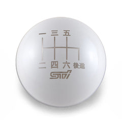 Billetworkz Weighted Shift Knob STI 6-Speed Japanese Engraving Subaru STI 2004-21 / WRX 2015-2026 Gloss White Tall Teardrop | BW-KNB-STI6-JPSTI-GWHT-TT