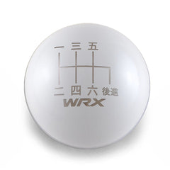 Billetworkz Weighted White Tall Teardrop Shift Knob WRX 6-Speed Japanese Engraving Subaru WRX 15-25 / STI 04-21 | BW-KNB-WRX6-JPWRX-GWHT-TT