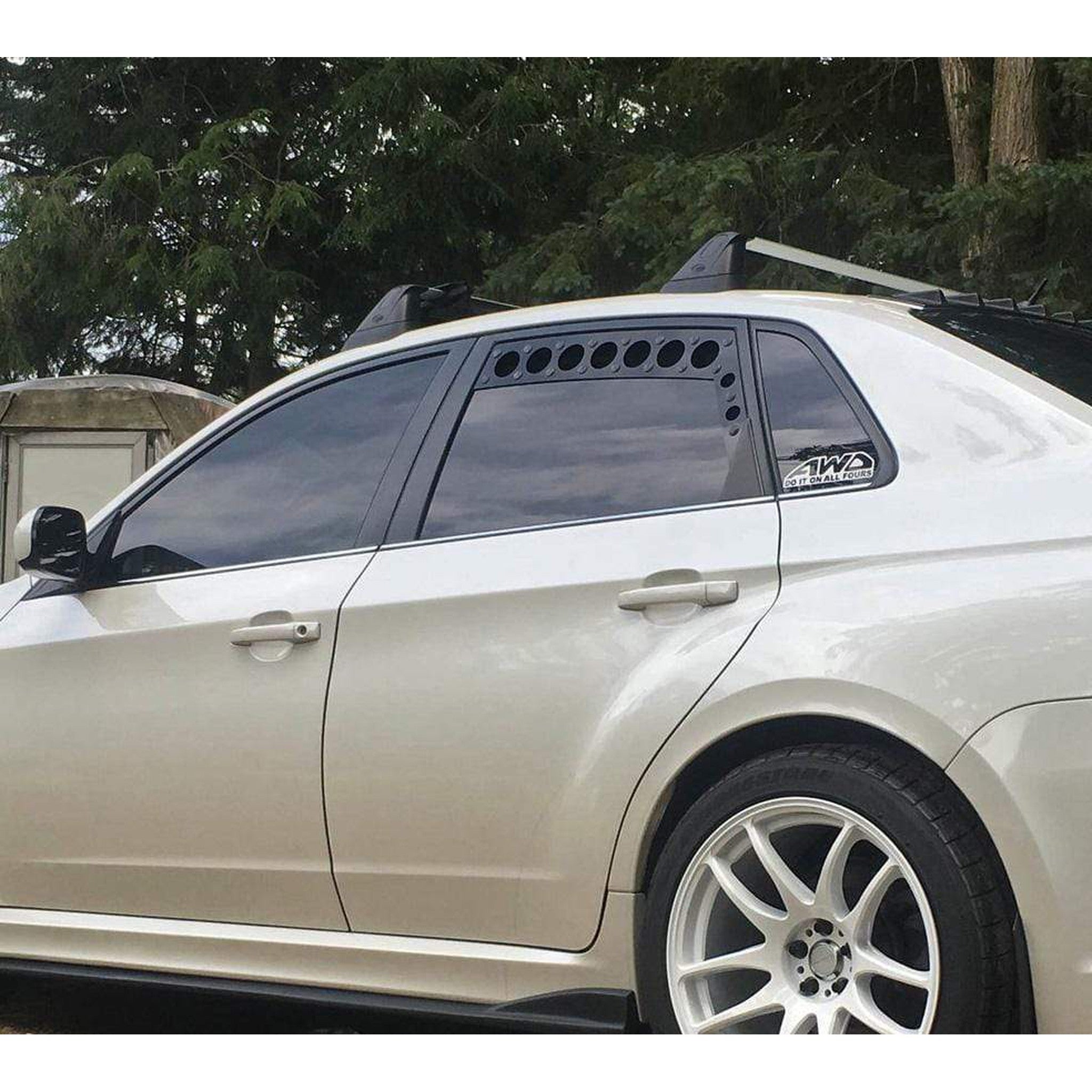 Billetworkz Window Vents Wire Mesh Subaru WRX / STI 2008-2014 | BW-WV-SUB-GR-BK-WM