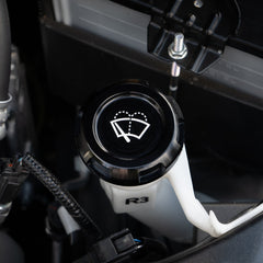 Billetworkz Wiper Fluid Cap Engraved Zero Series Black Anodized Subaru WRX 02-25 / STI 04-21 | BW-EBCZ-SUB-WIP-BLK-E