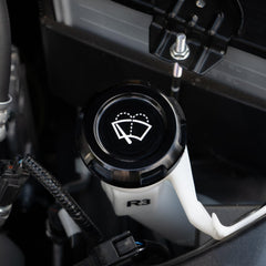 Billetworkz Wiper Fluid Cap Engraved Zero Series Black Anodized Subaru WRX 02-26 / STI 04-21 | BW-EBCZ-SUB-WIP-BLK-E