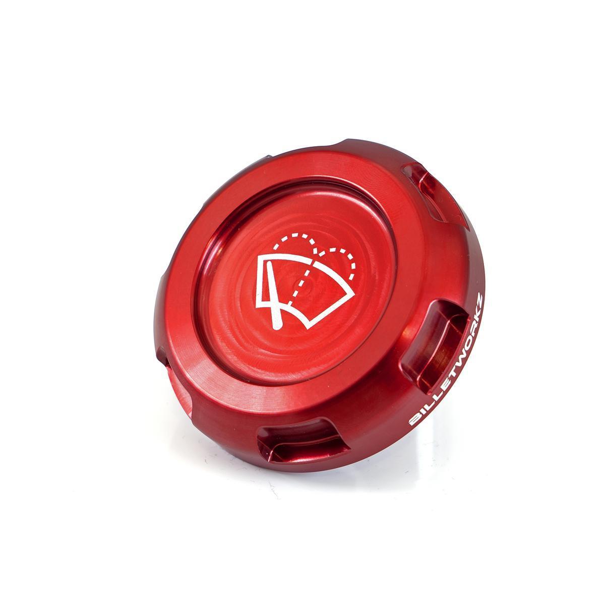 Billetworkz Wiper Fluid Cap Engraved Zero Series Red Subaru WRX 02-26 / STI 04-21 | BW-EBCZ-SUB-WIP-RED-E