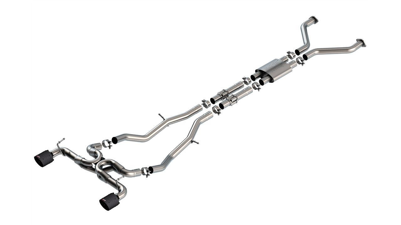 Borla ATAK Cat Back Exhaust w/ Dual 4.5" Carbon Fiber With Black Anodized Center Tips Nissan Z 2023-2026 | 140930CFBA