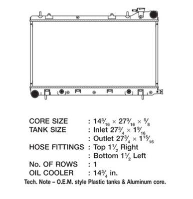 CSF OEM Plastic Radiator Subaru Forester 2.5L 2003-2005 | 3139