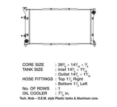 CSF OEM Plastic Radiator Subaru Legacy 2.2L 1995-1999 | 2619