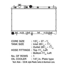 CSF OEM Plastic Radiator Subaru Legacy 2.5L 2010-2014 | 3500